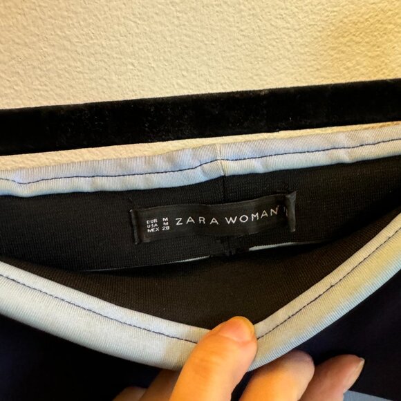 Zara blue and navy striped midi skirt - Picture 4 of 7